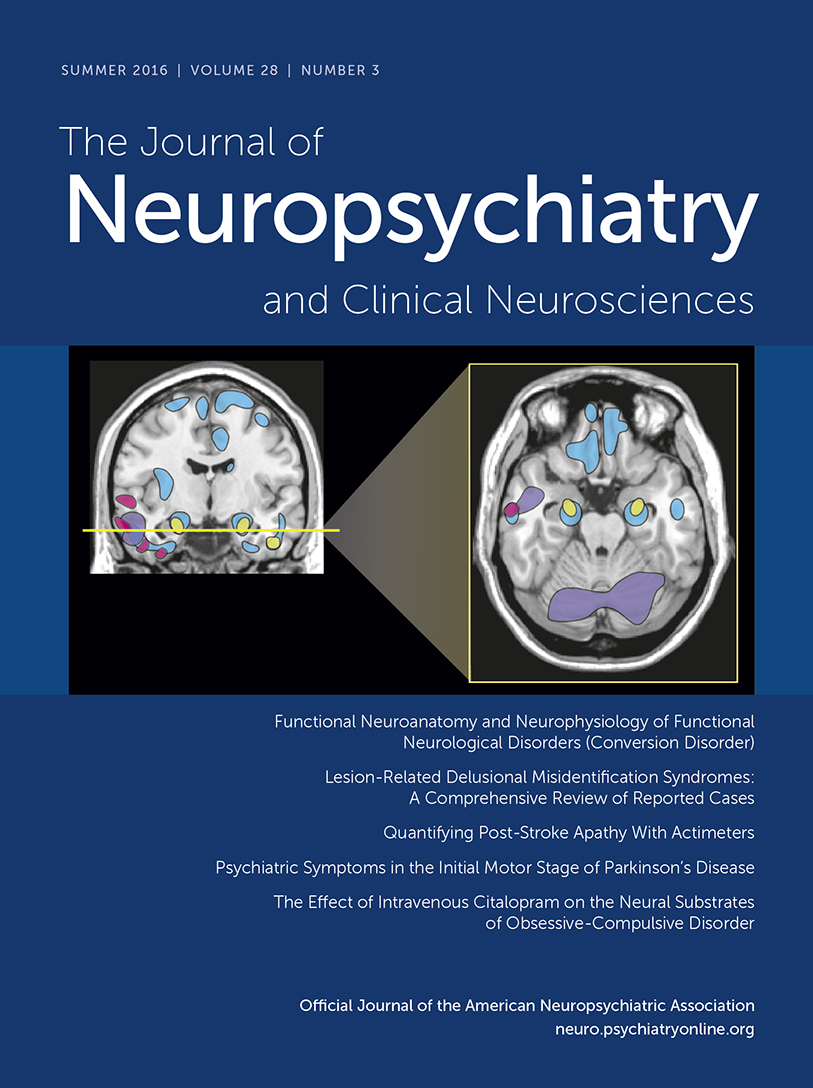 Go to The Journal of Neuropsychiatry and Clinical Neurosciences homepage